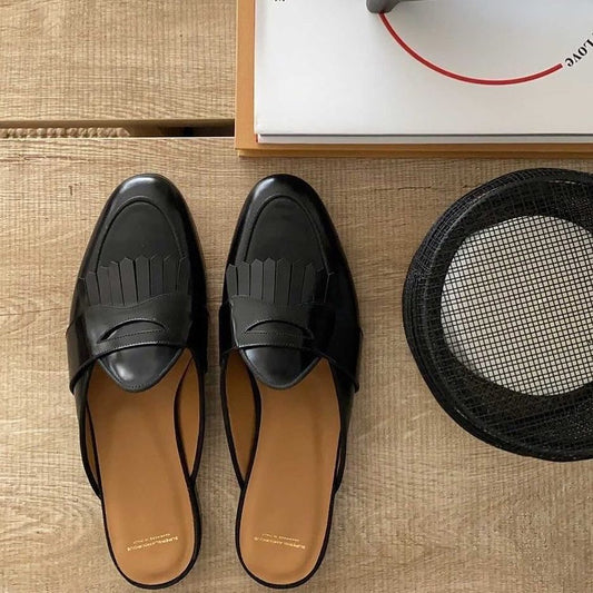 HAND-POLISHED CALFSKIN BELGIAN MULES