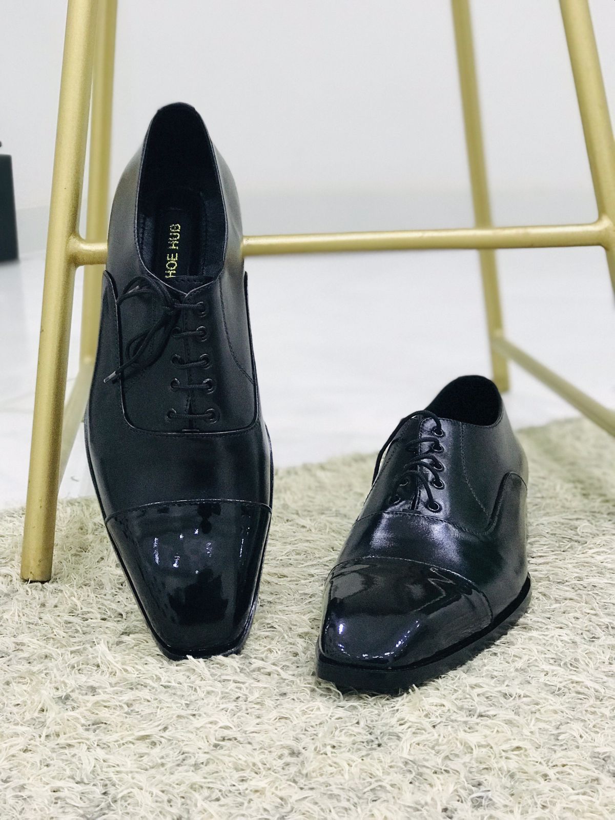 Handmade Mens Black Leather Formal