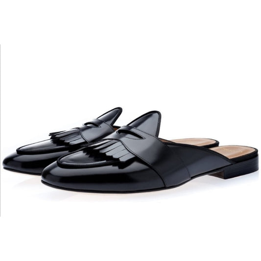 HAND-POLISHED CALFSKIN BELGIAN MULES