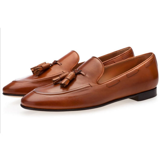 LEATHER LOAFERS WITH TASSELS