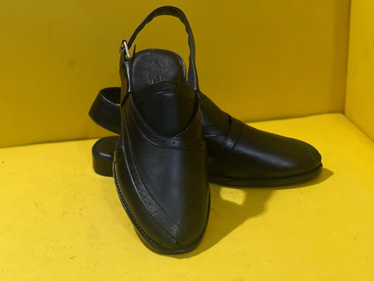 Black Classic Peshawri Chappal