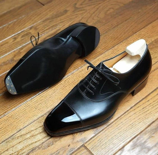Handmade Mens Black Leather Formal